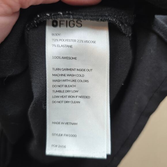 Figs Technical Collection V-Neck Scrub Shirt Top Nurse Doctor Work Black Size XL - Picture 5 of 5